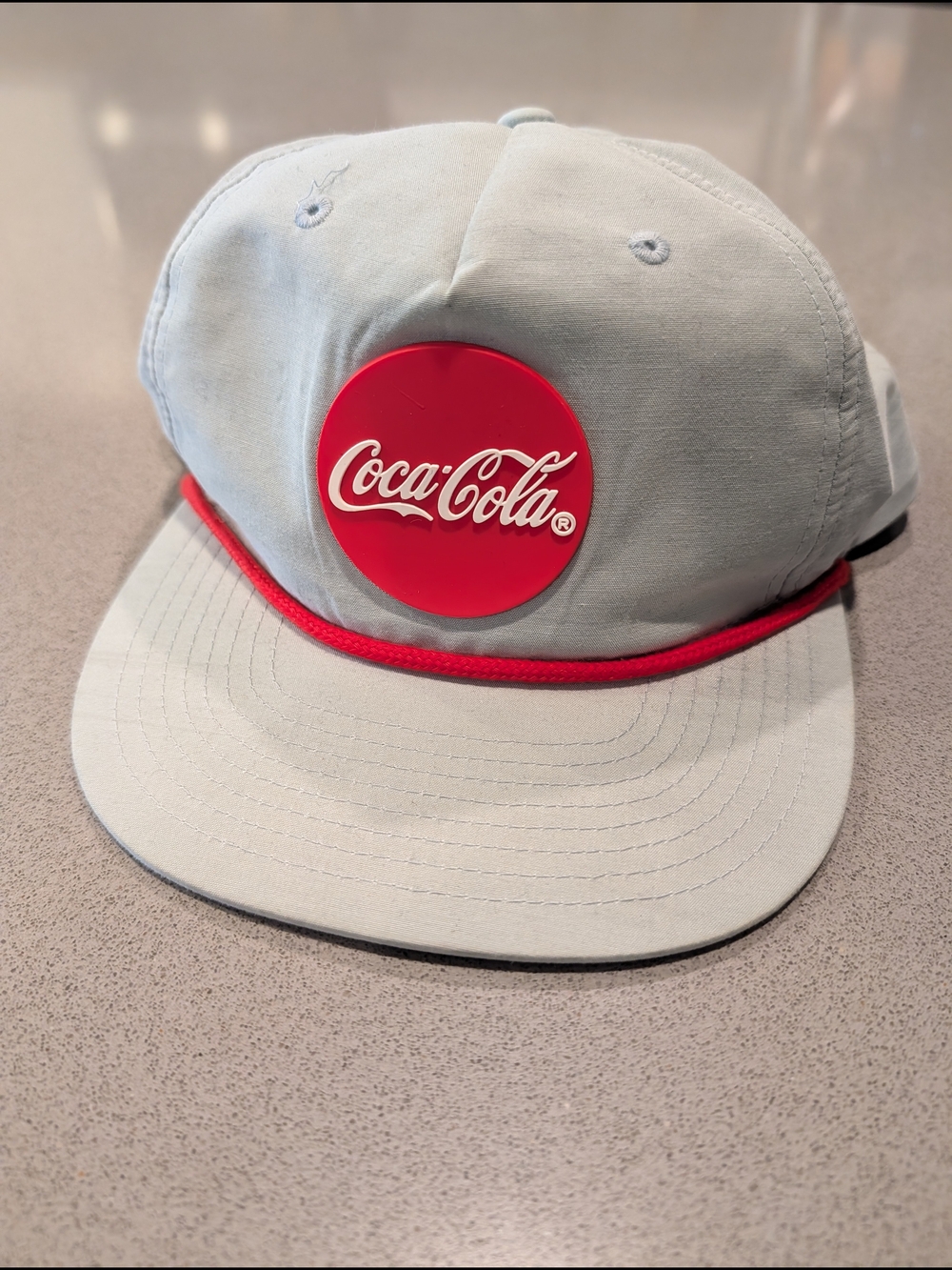 Coca-Cola Light Gray Cap with Red Logo and Red Trim